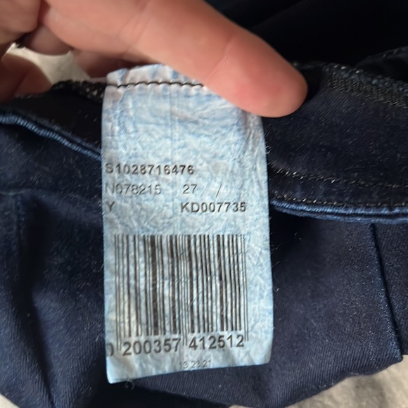 Mavis Gold Jeans, Size 27, side zipper and ankle zippers, dark wash - Picture 8 of 13